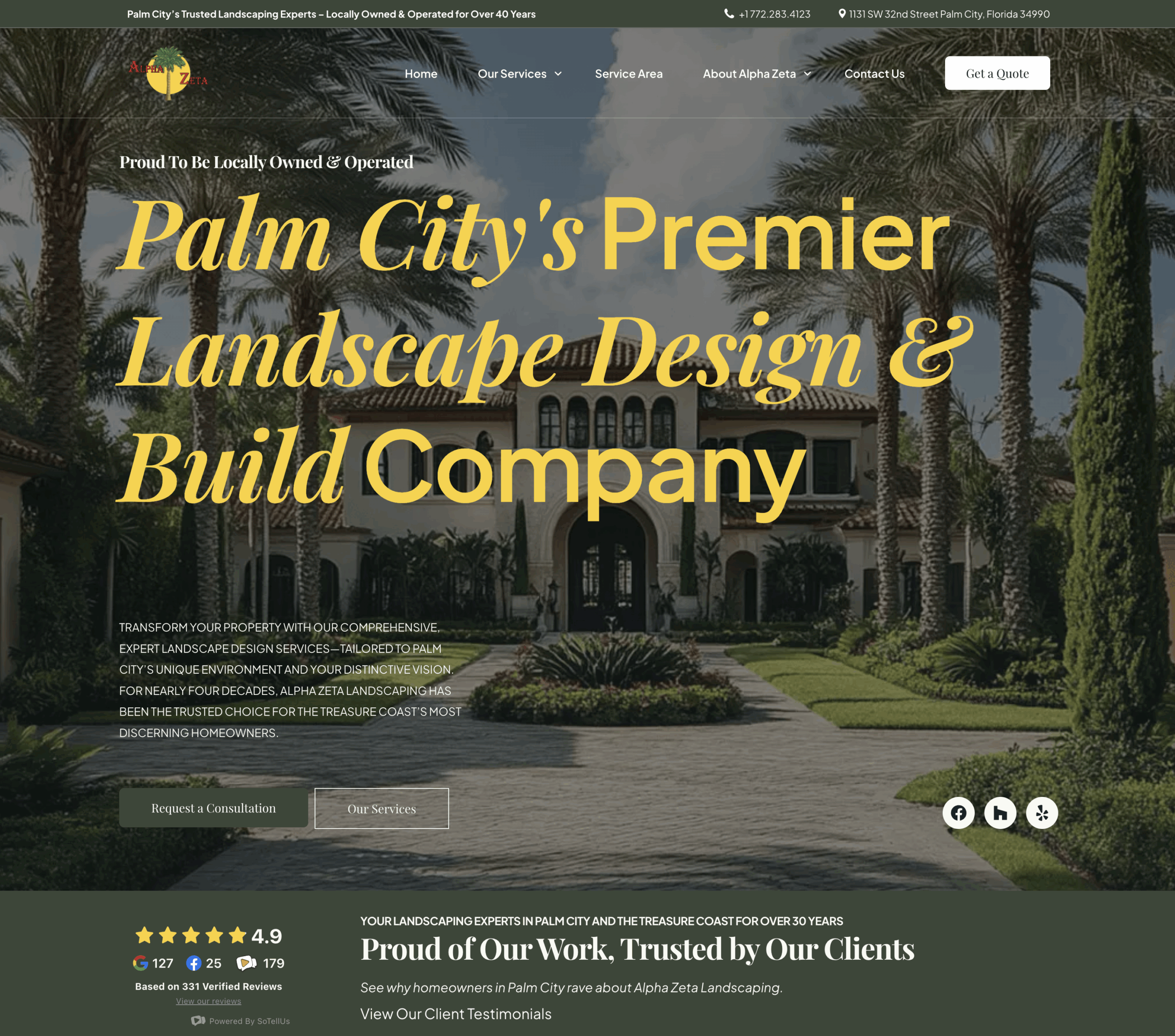 Alpha Zeta Landscaping Modern Web Design | Trusted Marketing, LLC - South Florida Web Agency